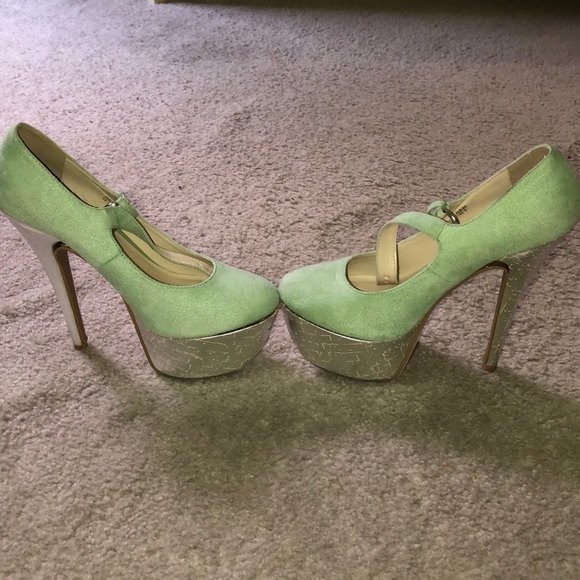 Mint green platform heels - Picture 2 of 5